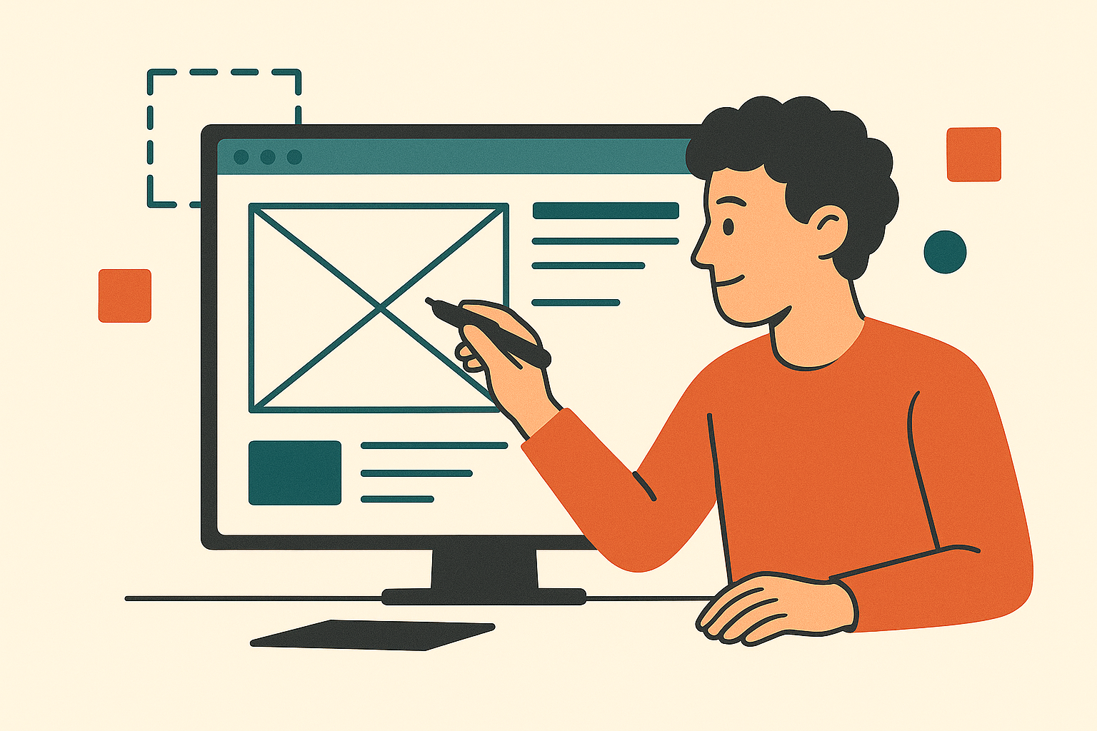 Illustration de maquettage: organiser ses idees avant de publier