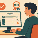image d'un stagiaire devant son ordinateur style flat design