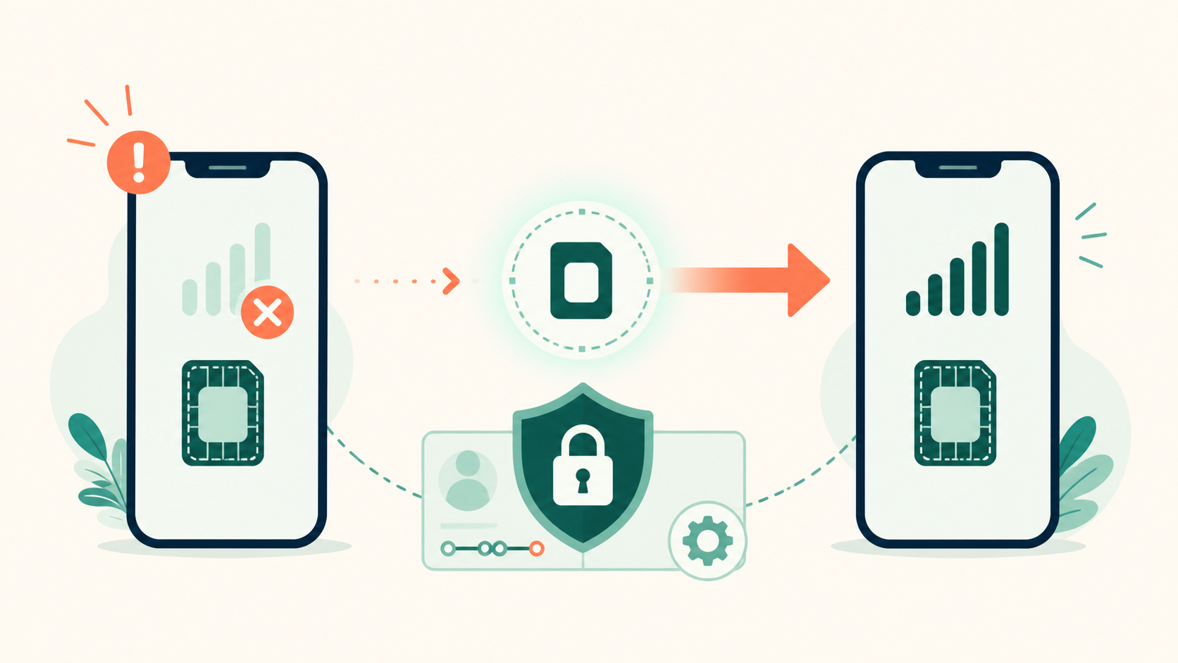 Illustration du transfert frauduleux d’un numéro de téléphone lors d’un SIM swapping