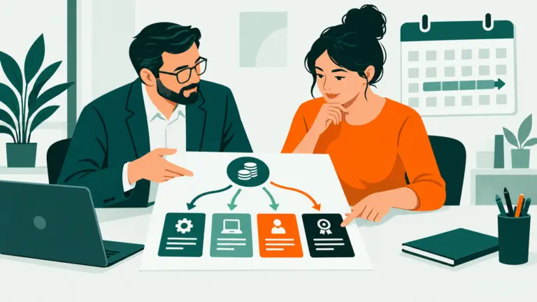 Un responsable formation et une salariée examinent une dotation CPF associée à plusieurs parcours de certification.